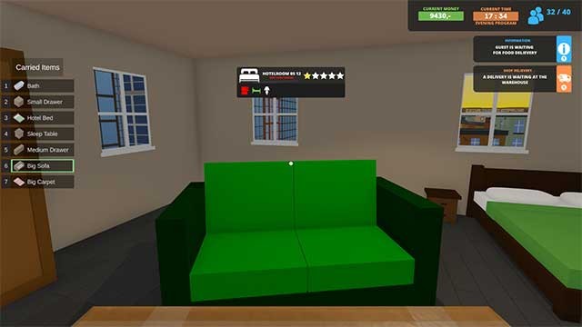 Xây dựng, trang trí các căn phòng và quản lý một khách sạn của riêng bạn