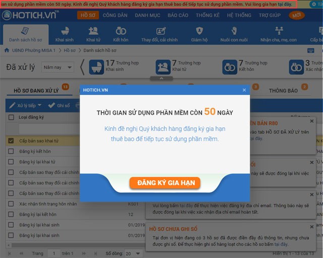 Thông báo trước khi hết hạn từ 90 - 1 ngày