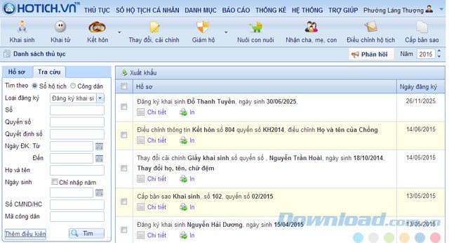 Tra cứu hộ tịch