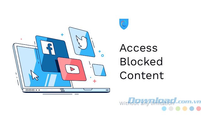 Hotspot Shield Free VPN hỗ trợ truy cập web bị chặn