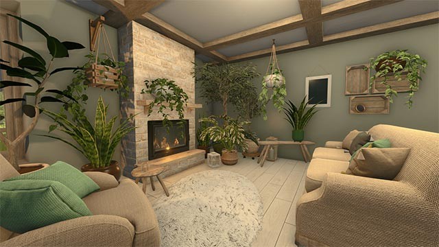 Trang trí cây cảnh và đồ nội thất để tạo nên ngôi nhà ấm cúng, gần gũi với thiên nhiên