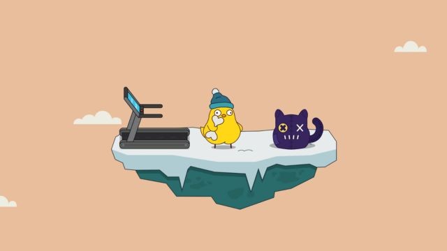 Ngắm nhìn chú gà luyện tập chăm chỉ trong khi làm việc, học tập trên máy tính