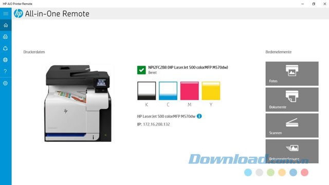 Giao diện ứng dụng HP All-in-One Printer Remote