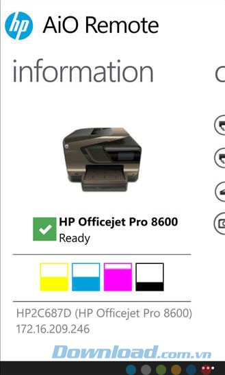 Điều khiển máy in từ điện thoại