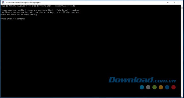 Giao diện chính của ứng dụng hrPING miễn phí cho máy tính