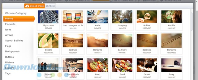 Tải và sử dụng ảnh trong phần mềm web Html5maker