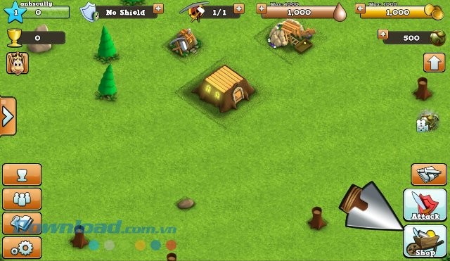 Giao diện game Hugo Troll Wars