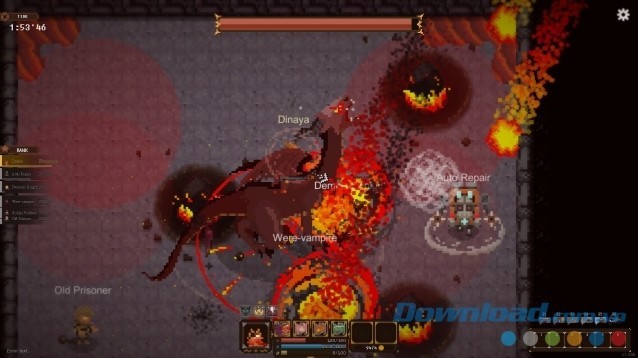 Hợp tác đánh trùm có vẻ ngoài khổng lồ và sức mạnh khủng khiếp trong game chiến đấu hành động Hunger Dungeon cho máy tính