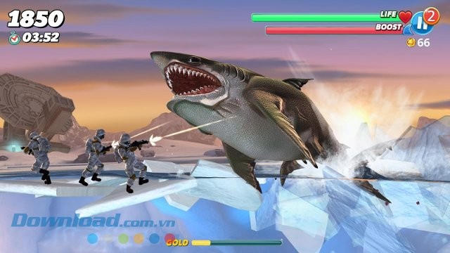 Giao diện game Hungry Shark World