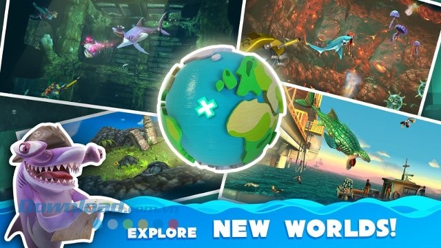 Hungry Shark World sở hữu môi trường game rộng lớn