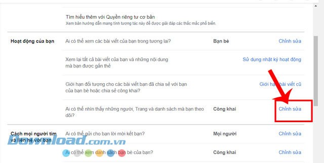 Ấn vào mục Chỉnh sửa