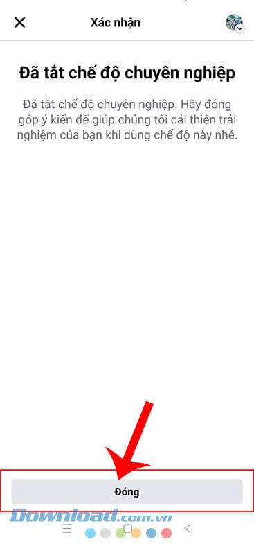 Ấn vào nút Đóng