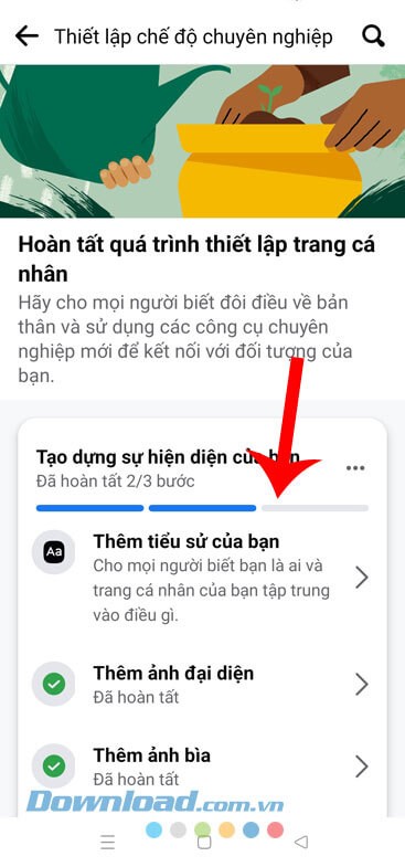 Hoàn tất thông tin trang cá nhân Facebook