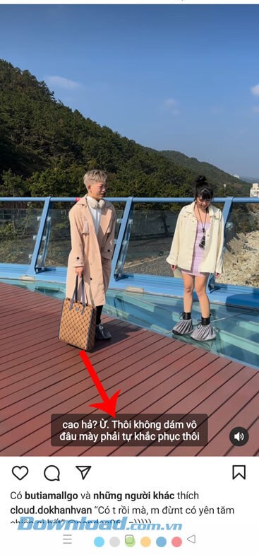 Xem video với phụ đề video Instagram