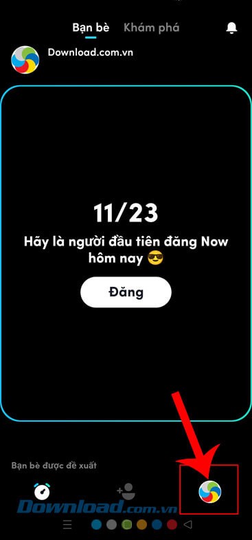 Nhấn vào biểu tượng ảnh đại diện