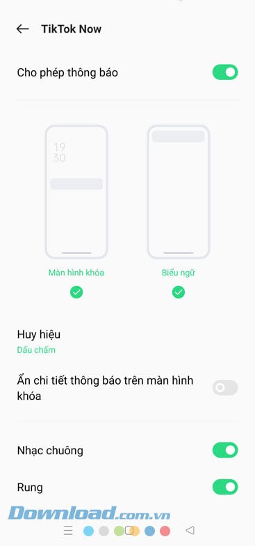 Bật thông báo trên TikTok Now