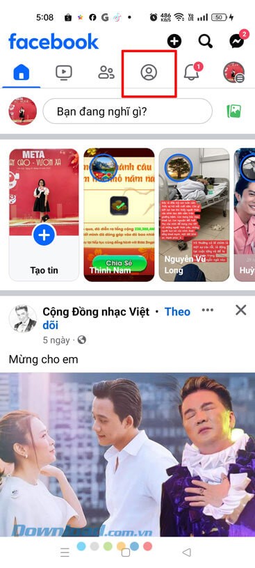 Truy cập vào trang cá nhân Facebook