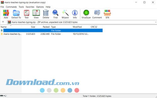 Giải nén file game Mario Teaches Tying