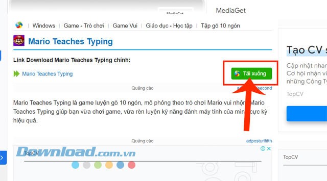 Hướng dẫn cài đặt Mario Teaches Typing trên máy tính