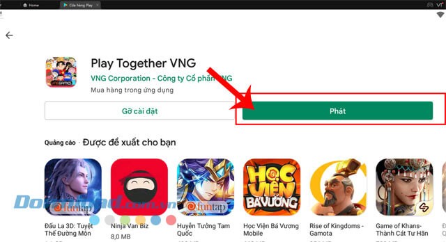 Nhấn vào nút Phát