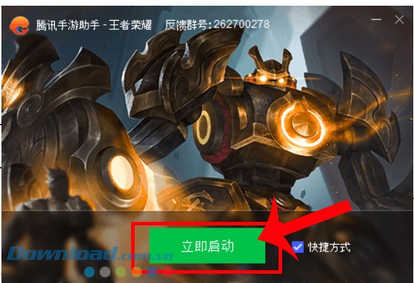 Click chuột vào nút màu xanh lá cây