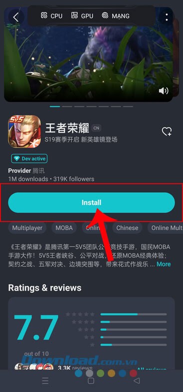 Nhấn vào nút Install