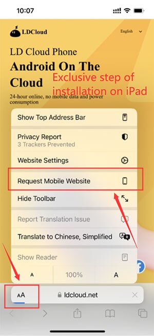 Bước đặc biệt nếu cài đặt LDCloud cho iPad