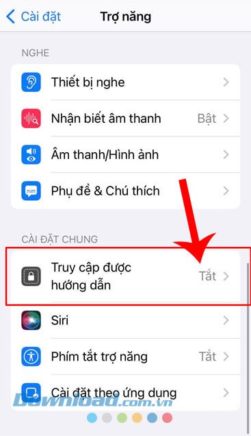 Ấn vào mục Truy cập được hướng dẫn