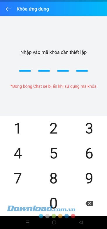 Đặt mật khẩu khóa ứng dụng