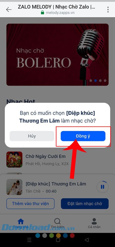 Nhấn vào nút Đồng ý