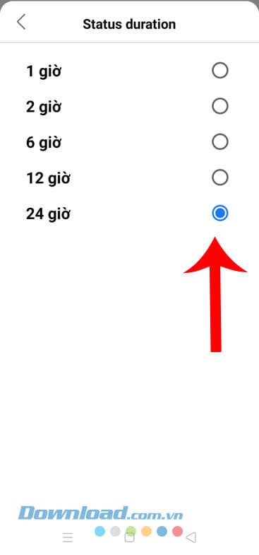 Chọn thời gian hiển thị