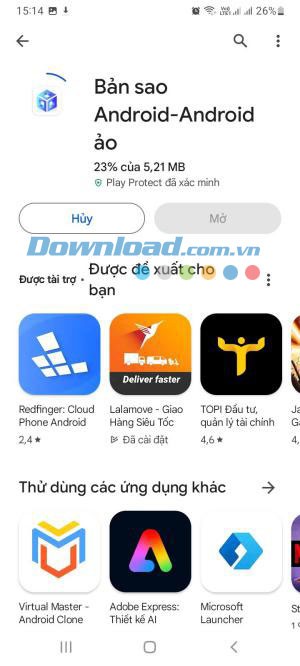 Cài đặt Virtual Android trên điện thoại