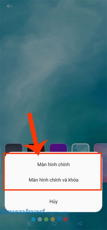 Ấn vào mục àn hình chính hoặc mục Màn hình chính và khóa.