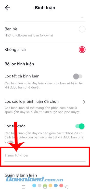 Nhập từ khóa cần chặn