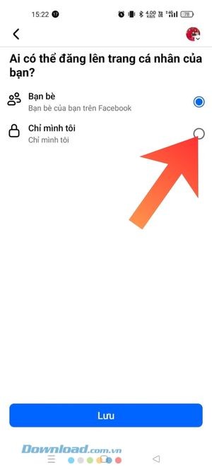 Chọn mục Chỉ mình tôi
