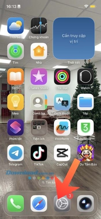 Mở ứng dụng Cài đặt trên iPhone