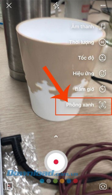 Nhấn vào mục Phông xanh