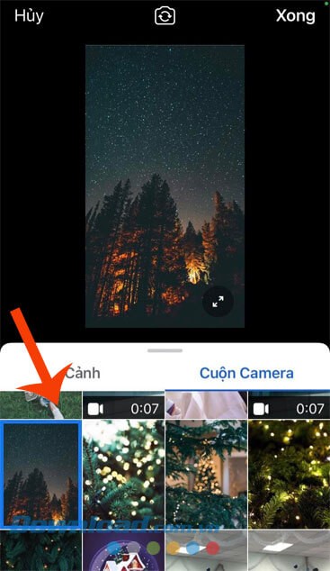 Chọn ảnh, video làm phông nền