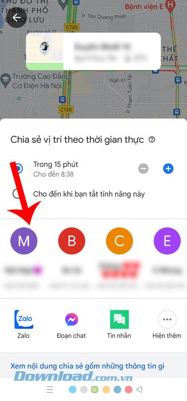 Chọn một người bất kỳ muốn chia sẻ