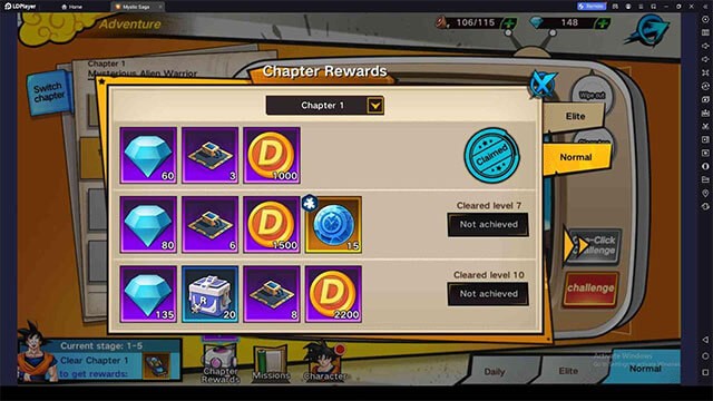 Nhận phần thưởng khi hoàn thành chương