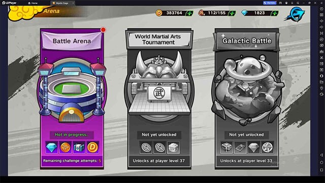 Bước vào đấu trường trong Mystic Saga