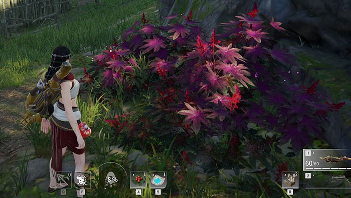 Tìm kiếm trong các bụi cây có thể nhặt được vật phẩm hữu ích để hồi máu