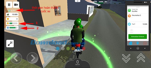 Ojol The Game có tính thời gian hoàn thành cuốc xe