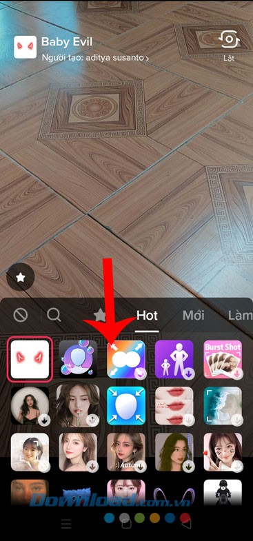 Chọn sticker chụp ảnh