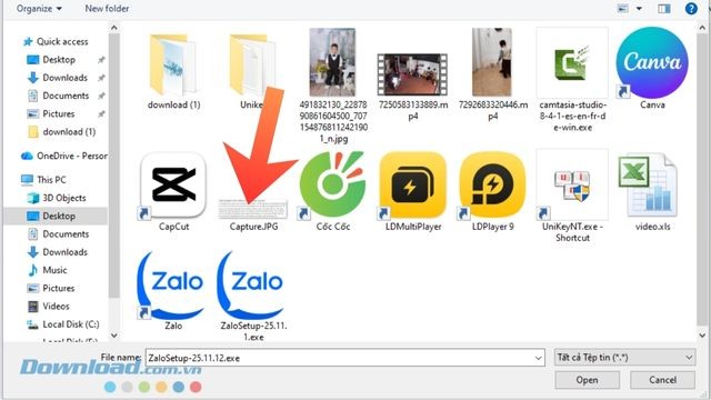 Chọn hình ảnh bất kỳ