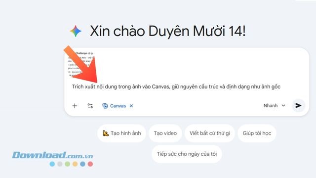 Nhập câu lệnh