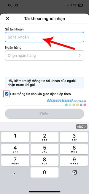 cach chuyen khoan truc tiep trong Zalo 6*456920
