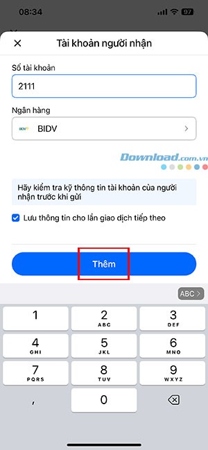 cach chuyen khoan truc tiep trong Zalo 7*456922