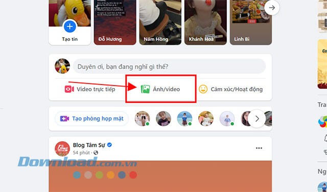 Nhấn vào mục Ảnh/Video