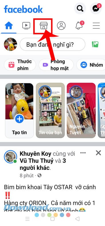 Nhấn vào biểu tượng Facebook Marketplace